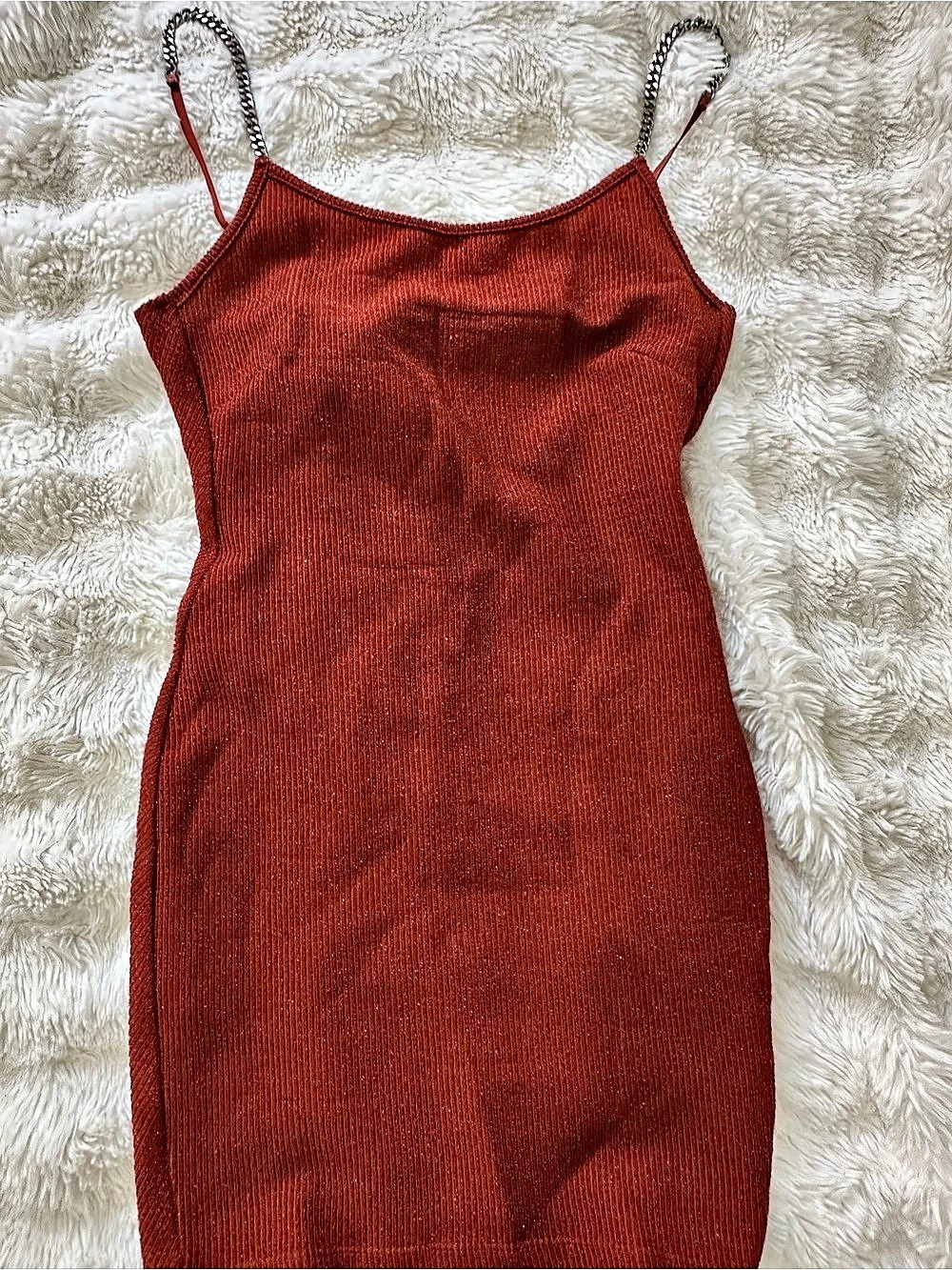 Jluxlabel Ribbed Chain-Strap Mini Dress Small